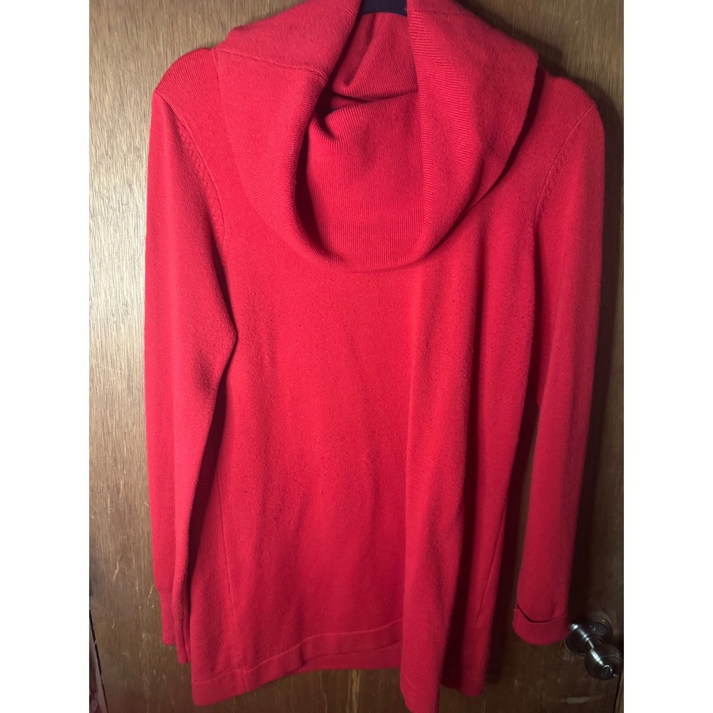 French Connection Womens Red Cowl Neck Knit Pullover Sweater Tunic Size L